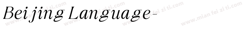 Beijing Language字体转换